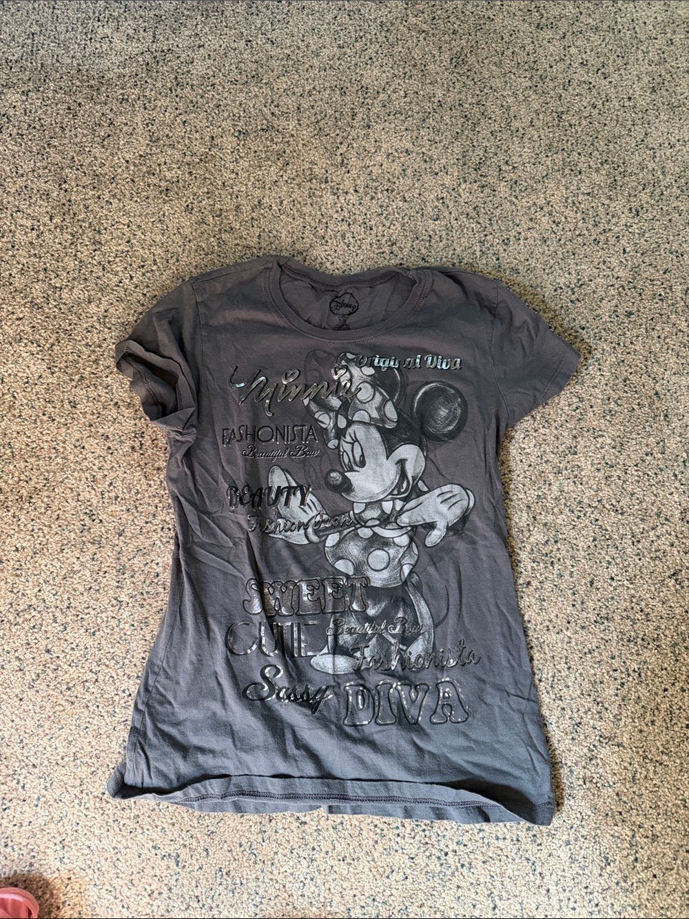 Disney Gray Girl’s Logo Tee - Black Print